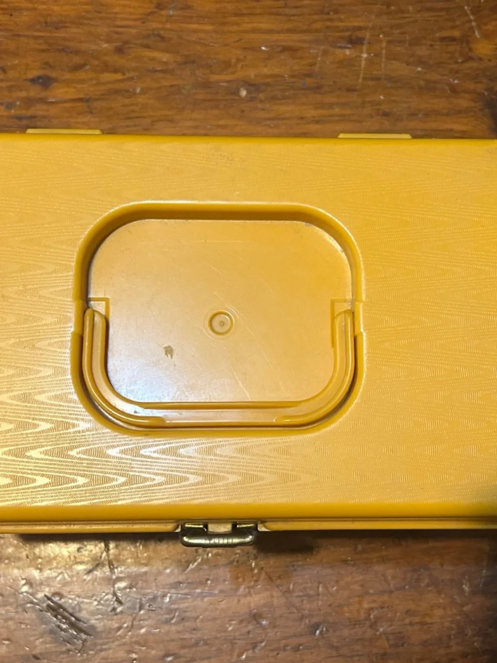 Wil-Hold Wilson Plastic Mustard Small Empty Sewing Box